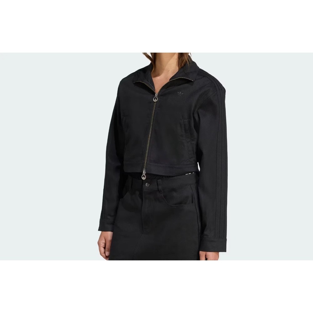 adidas‎ Originals Firebird Twill Cropped Track Jacket Womens Small Black JW7267